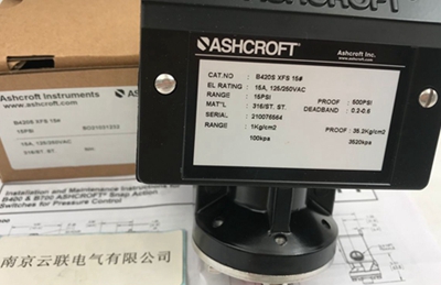 雅斯科ASHCROFT压力开关B420S XFS9